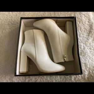 Pretty Little Thing white booties